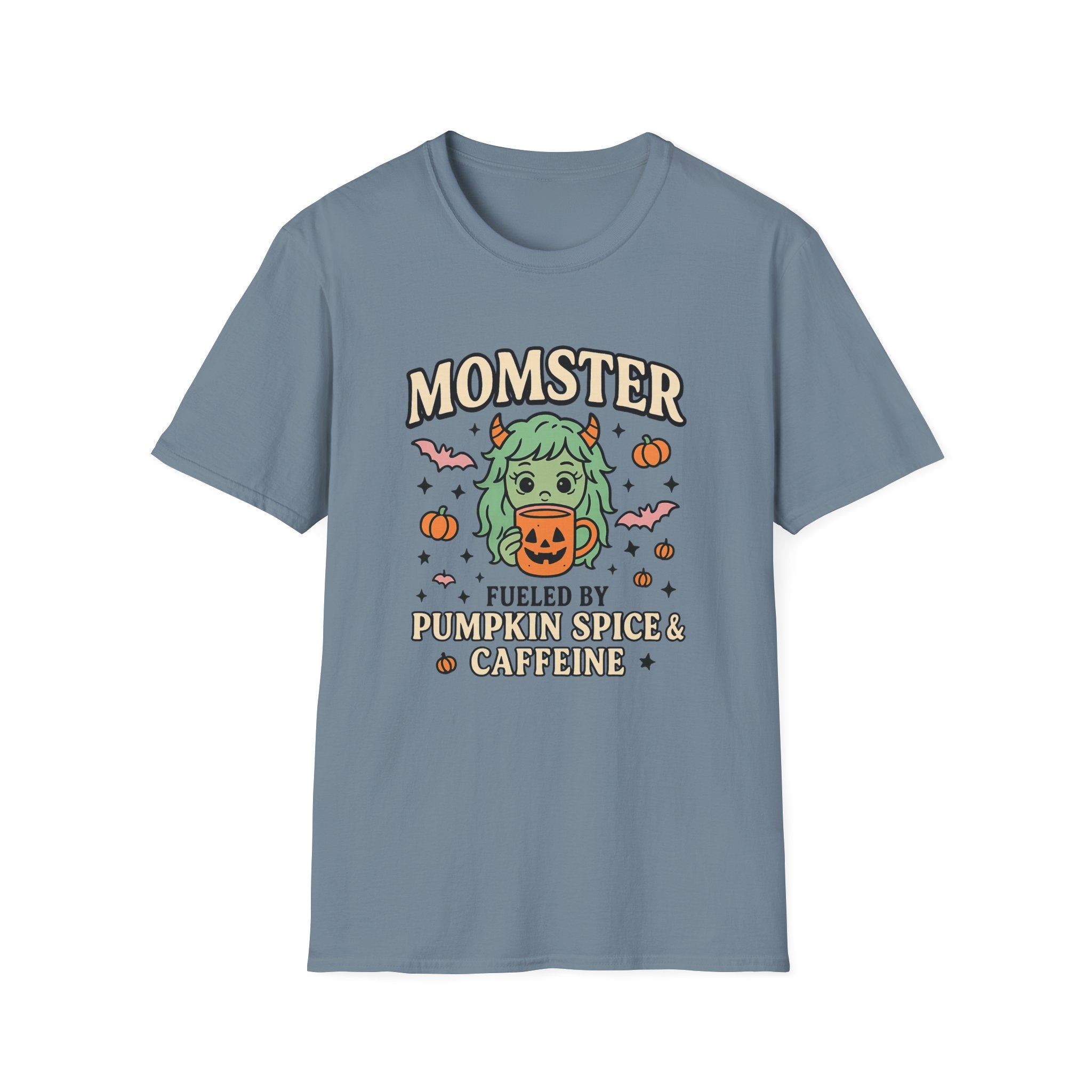 Momster Fueled by Pumpkin Spice & Caffeine – Halloween T-Shirt