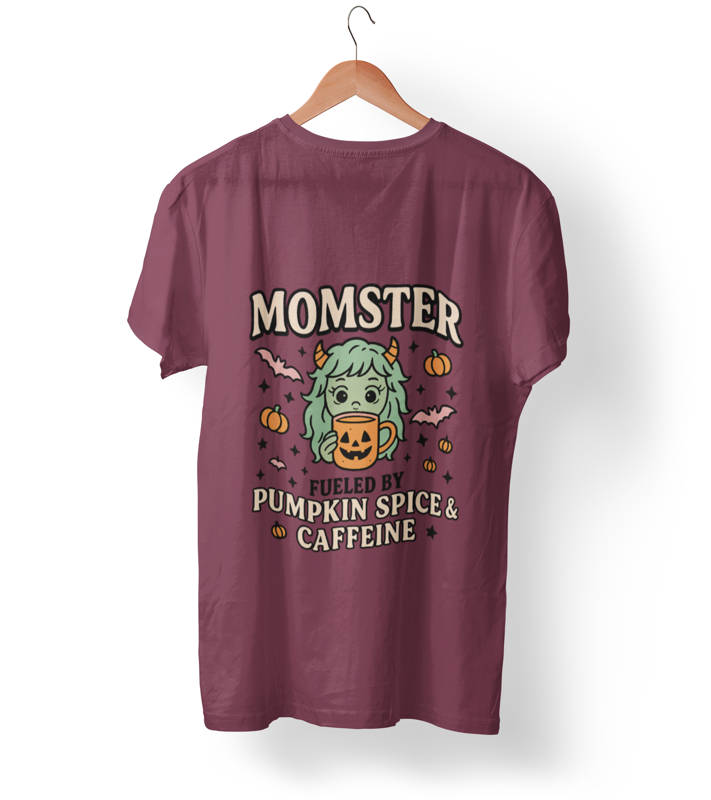 Momster Fueled by Pumpkin Spice & Caffeine – Halloween T-Shirt