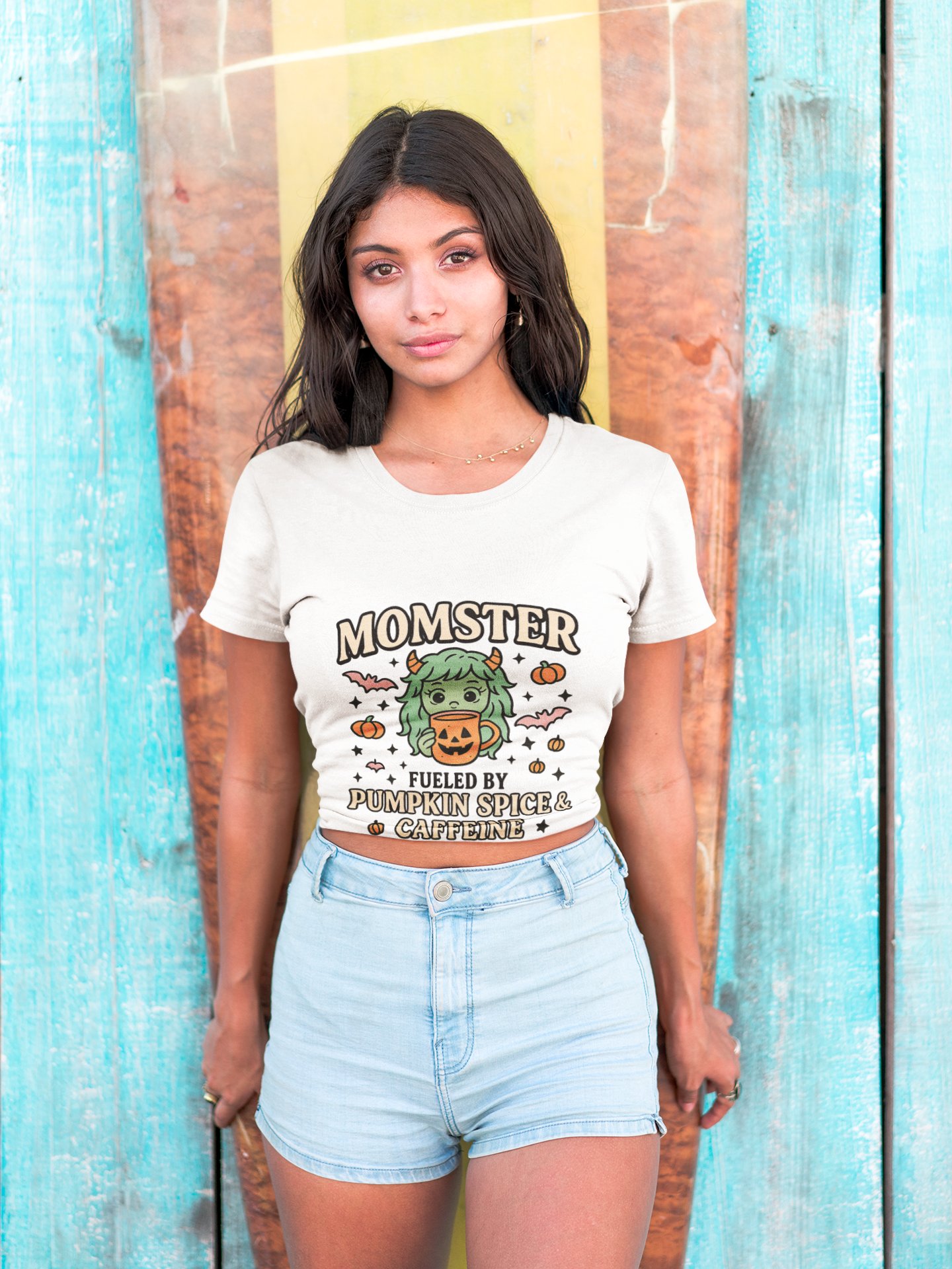 Momster Fueled by Pumpkin Spice & Caffeine – Halloween T-Shirt