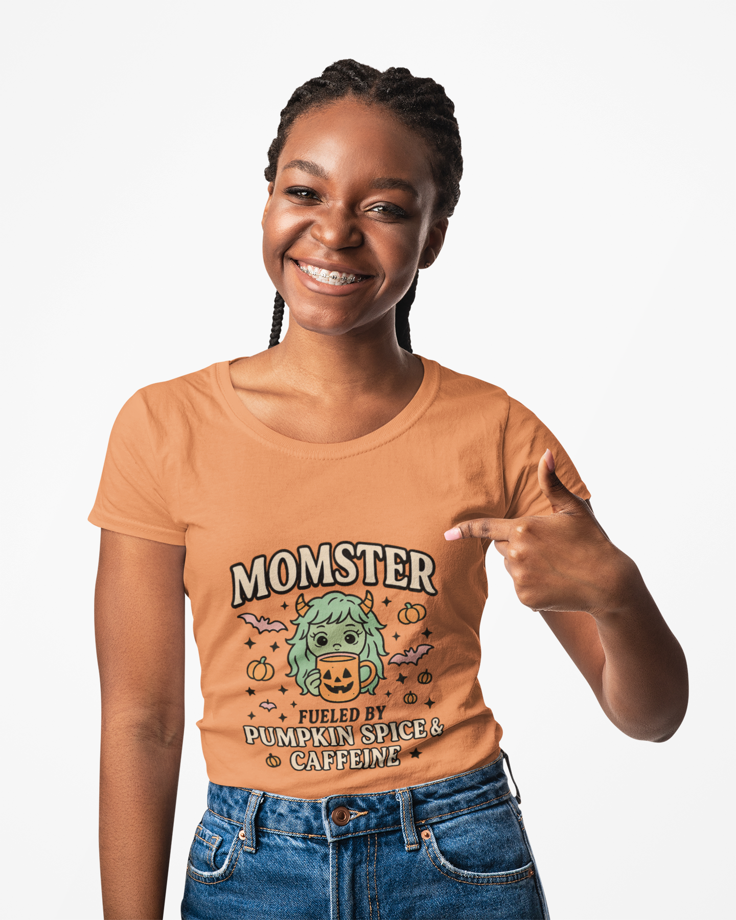 Momster Fueled by Pumpkin Spice & Caffeine – Halloween T-Shirt