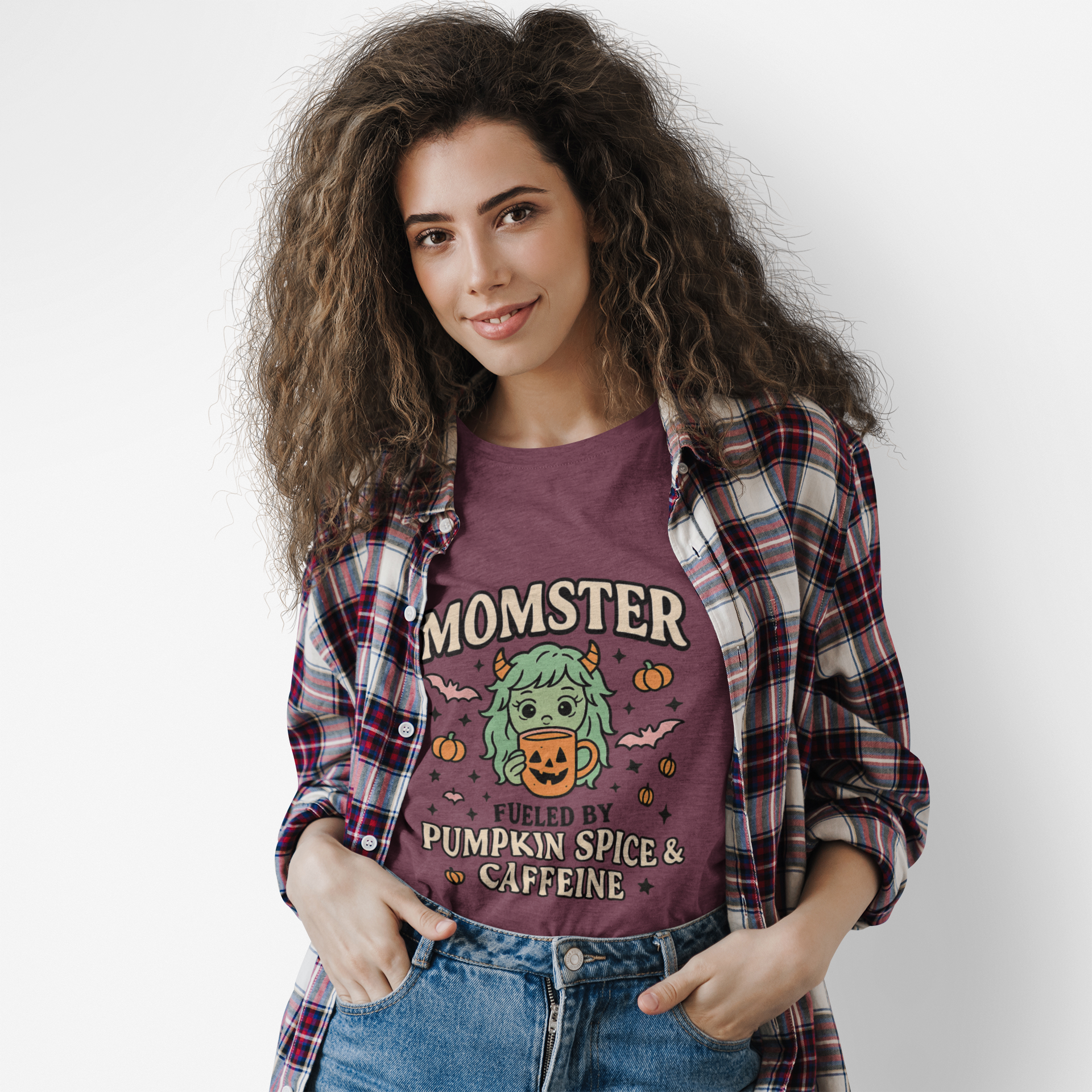 Momster Fueled by Pumpkin Spice & Caffeine – Halloween T-Shirt