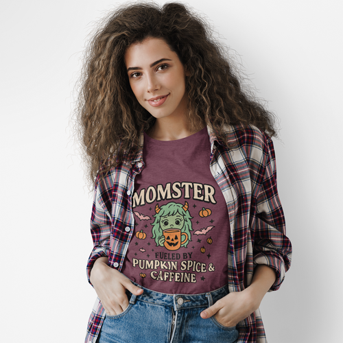 Momster Fueled by Pumpkin Spice & Caffeine – Halloween T-Shirt