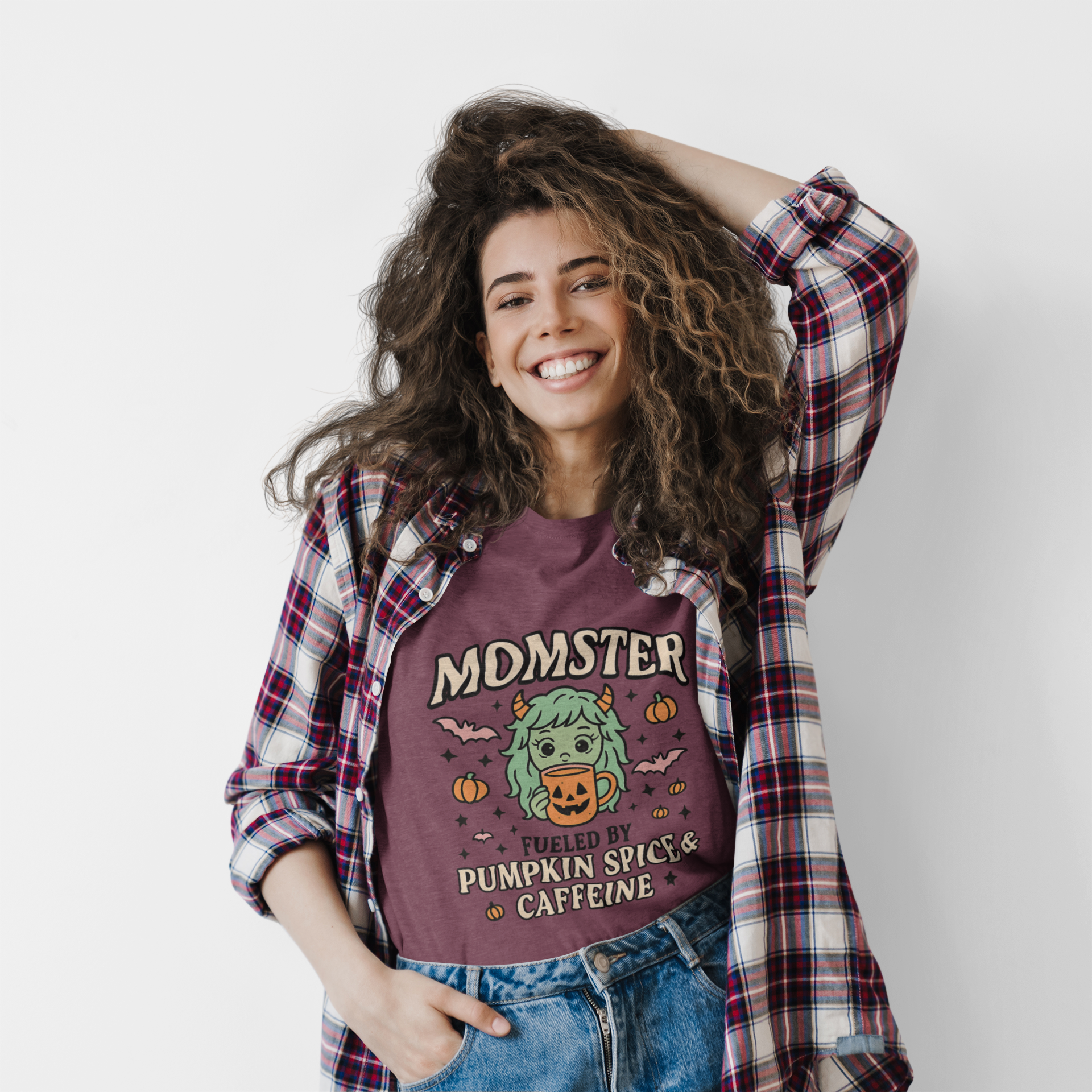 Momster Fueled by Pumpkin Spice & Caffeine – Halloween T-Shirt