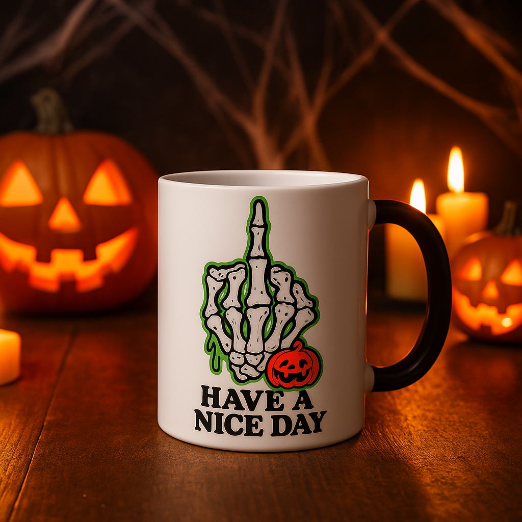 Skeleton Vibes Color Morphing Mug - Perfect for Halloween, Unique Gift, Coffee Lovers, Fun Decor, Funny Coffee Mug