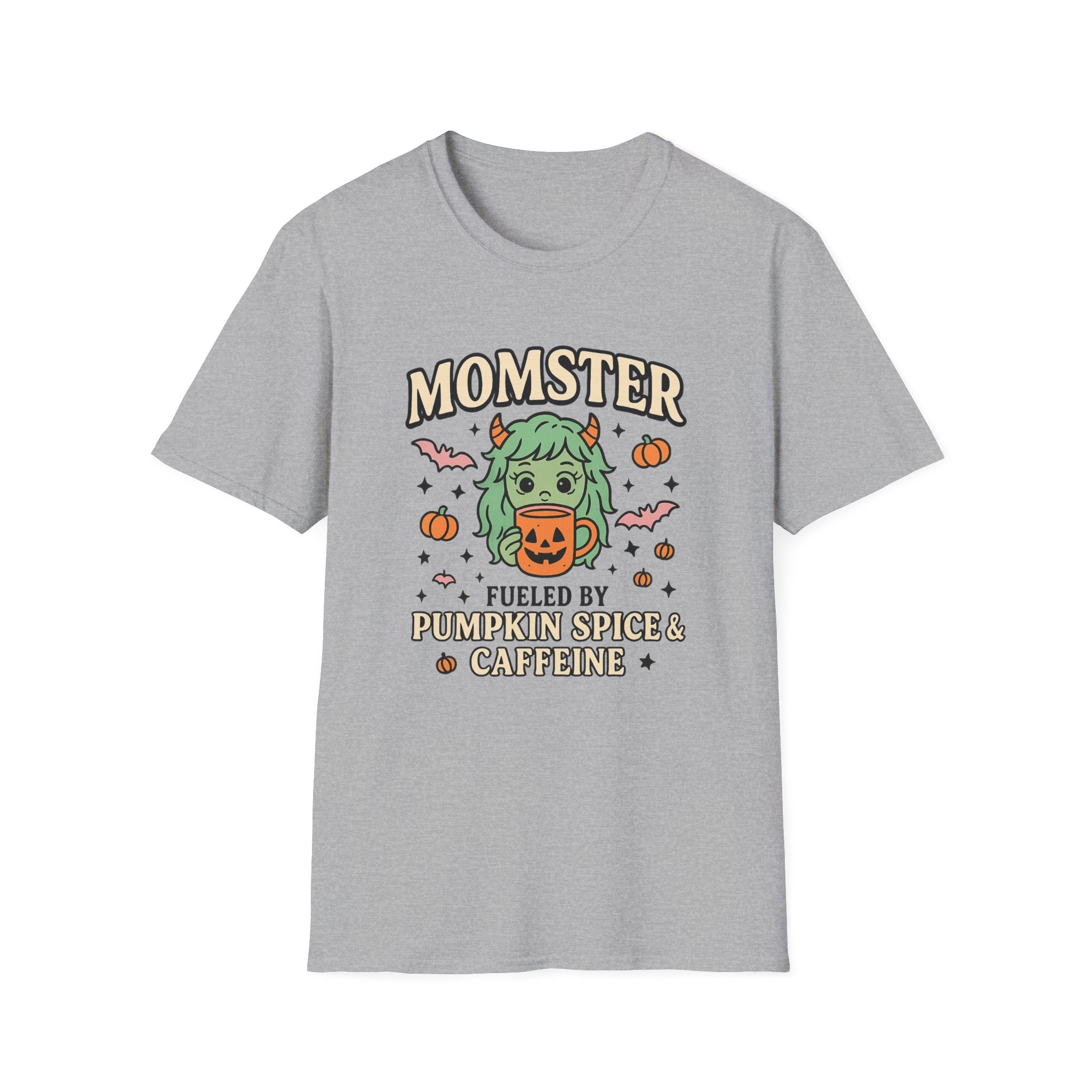 Momster Fueled by Pumpkin Spice & Caffeine – Halloween T-Shirt