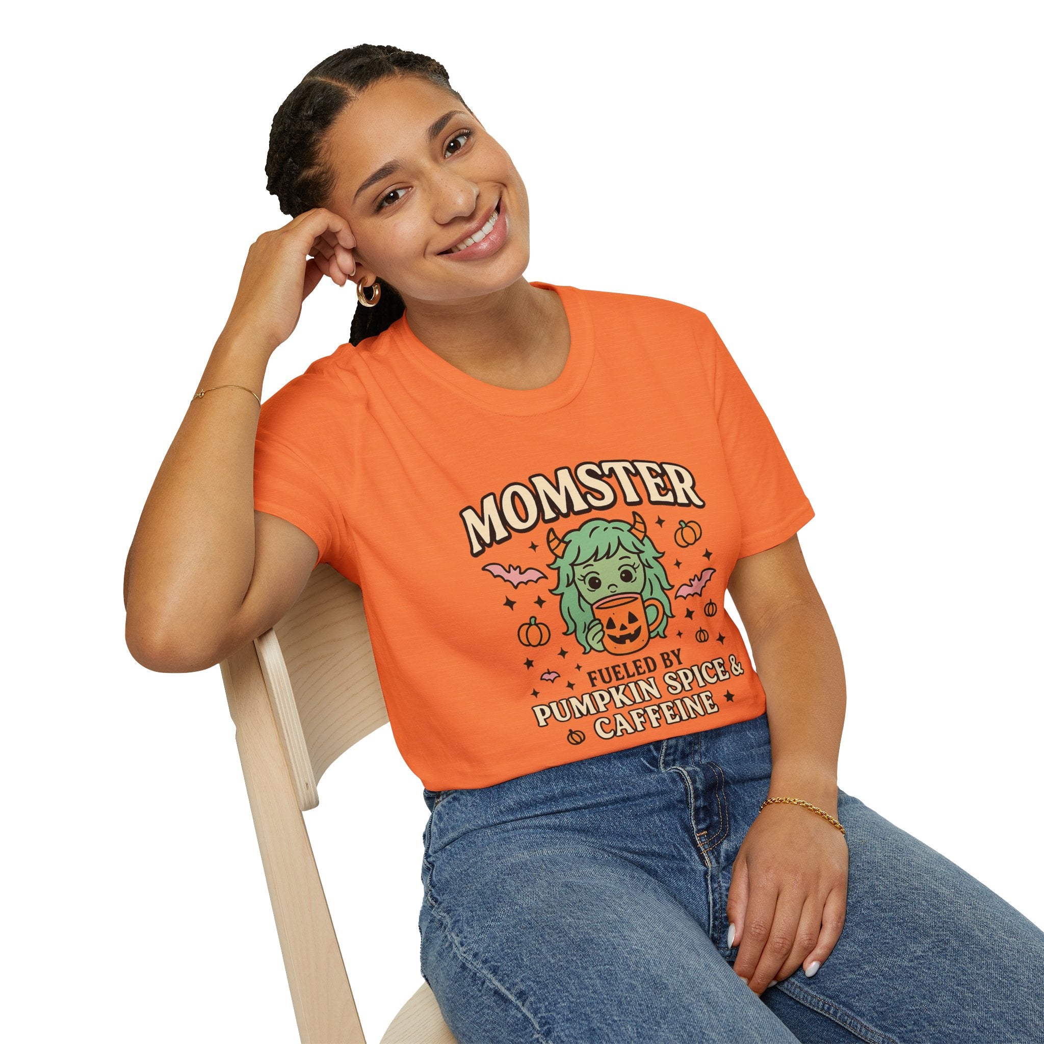 Momster Fueled by Pumpkin Spice & Caffeine – Halloween T-Shirt