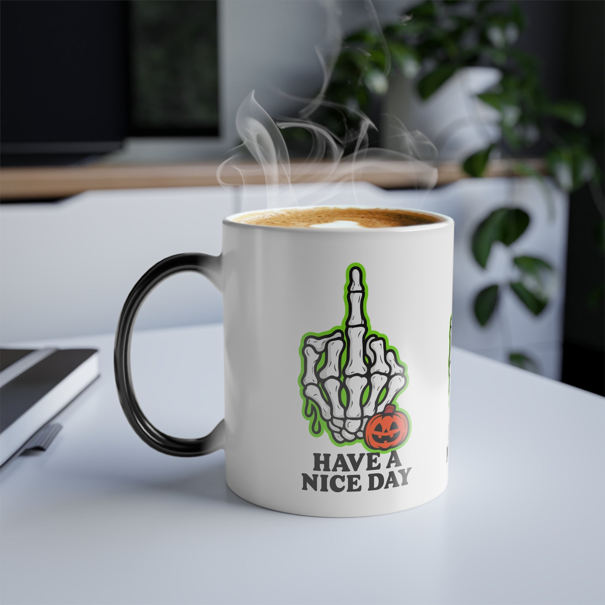 Skeleton Vibes Color Morphing Mug - Perfect for Halloween, Unique Gift, Coffee Lovers, Fun Decor, Funny Coffee Mug