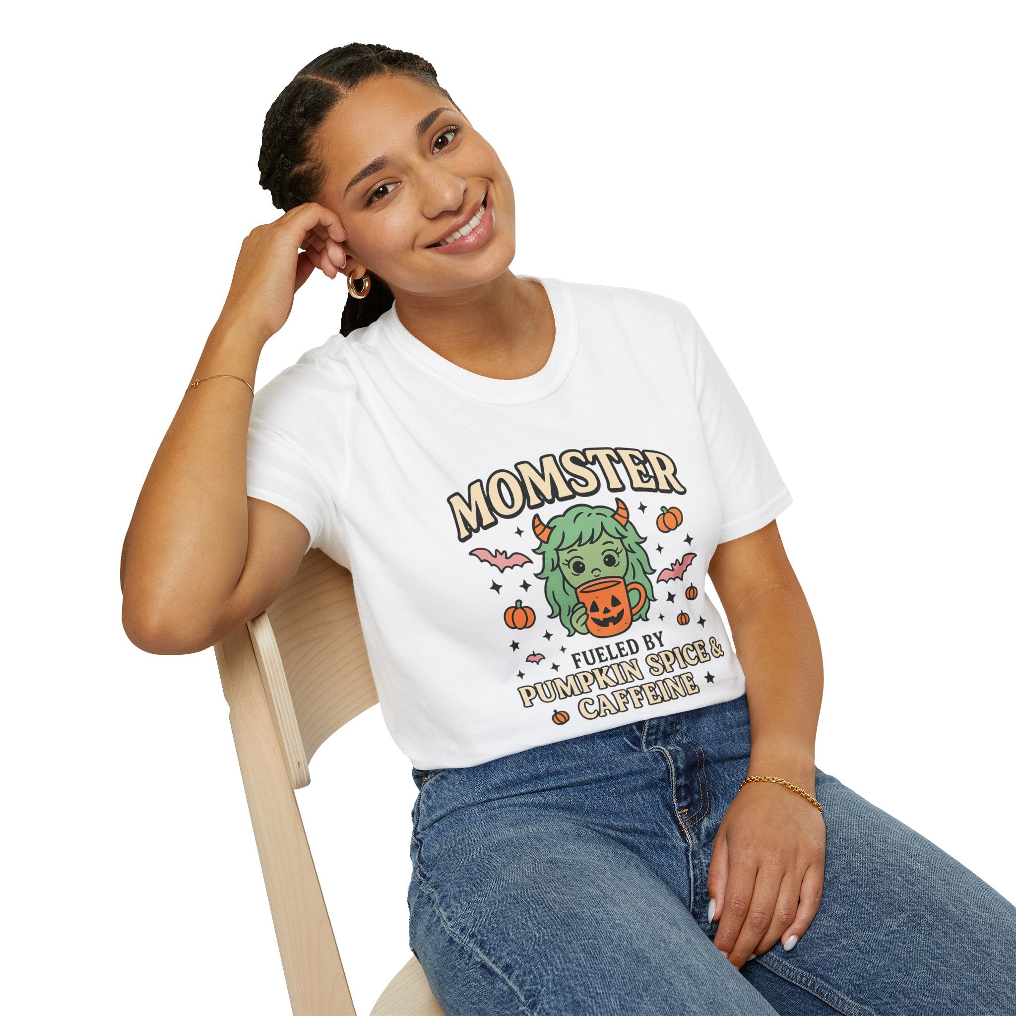 Momster Fueled by Pumpkin Spice & Caffeine – Halloween T-Shirt