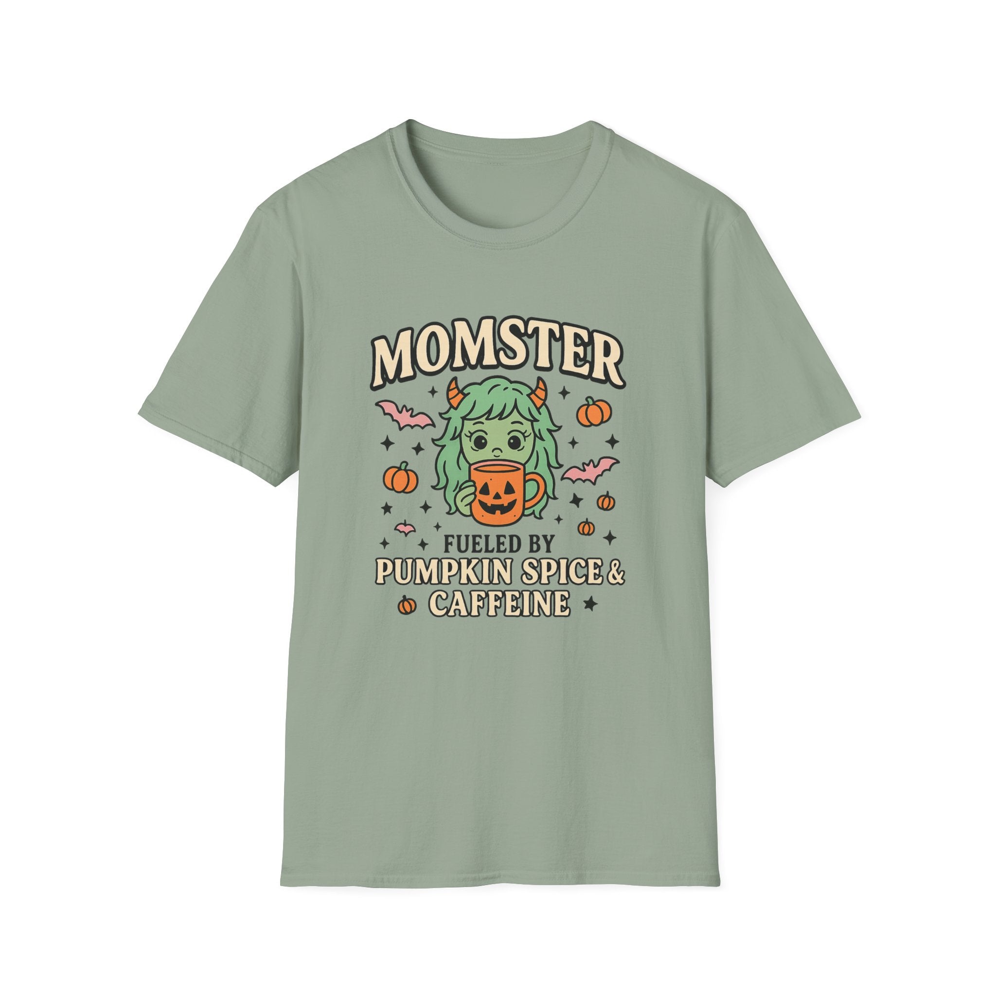 Momster Fueled by Pumpkin Spice & Caffeine – Halloween T-Shirt